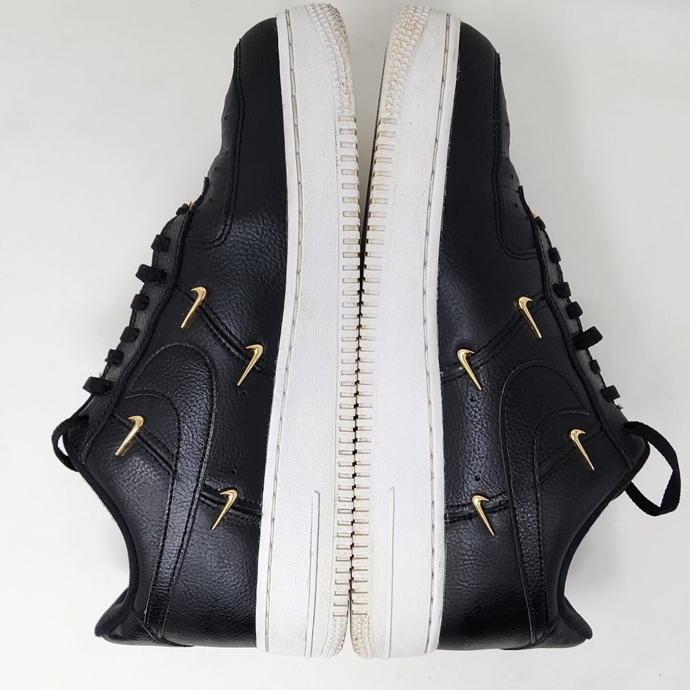 Nike Air Force 1 LX Sisterhood Black Leather Gold Metallic Womens Size 10 2020 - Picture 6 of 14